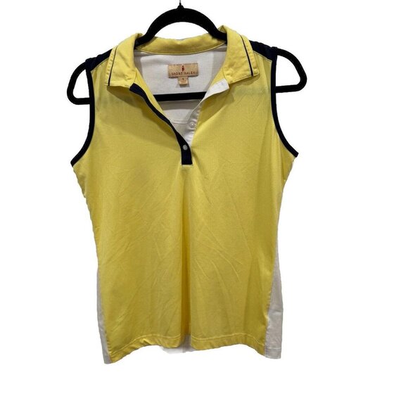 Sport Haley Women's Addison Sleeveless Polo Yellow - Size Small‎ S - Picture 1 of 6